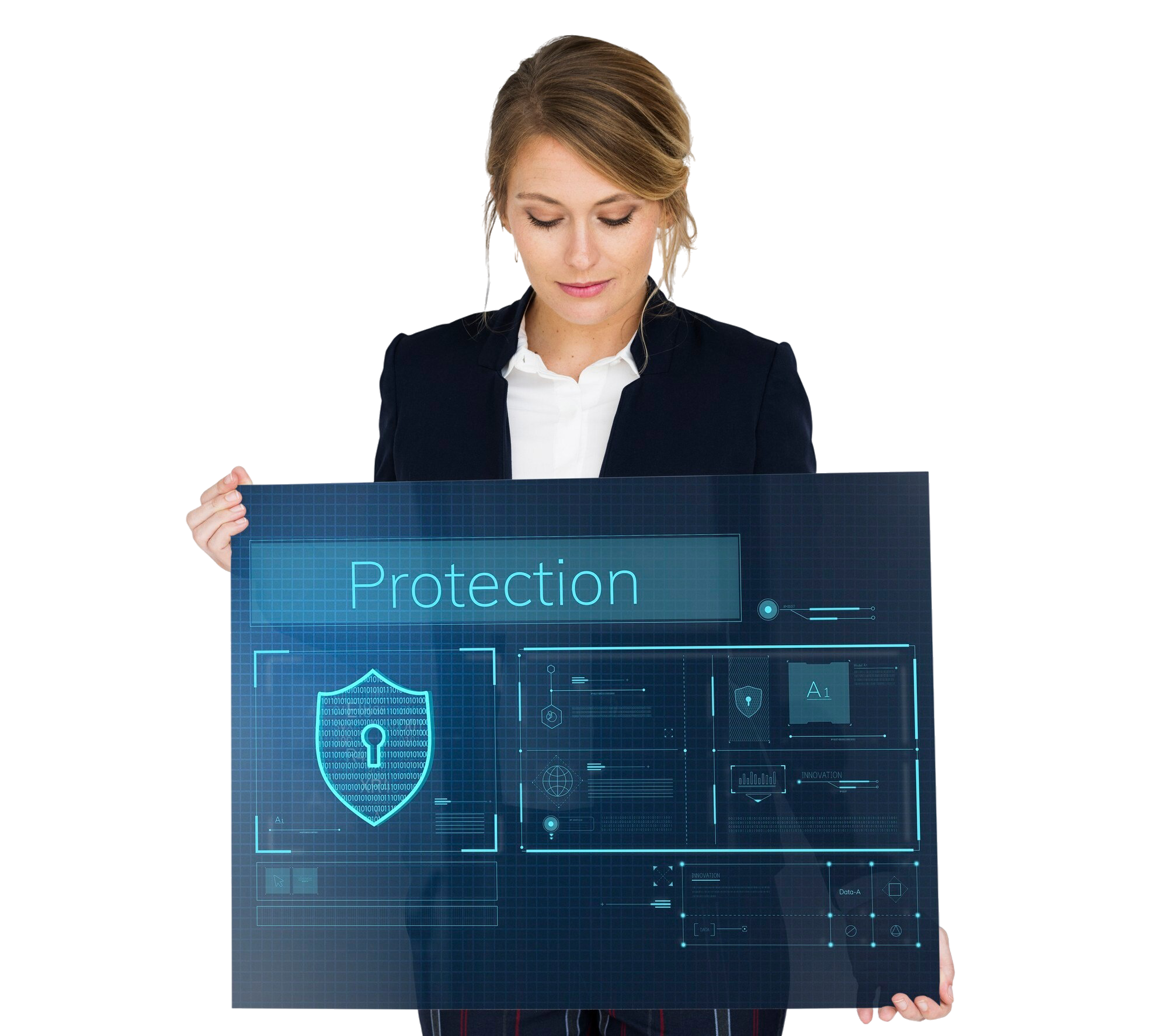 woman-holding-network-graphic-overlay-banner